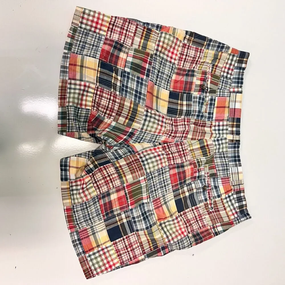 Brooks Brothers 346 Mens Shorts 42 Madras Patchwork Plaid 100% Cotton 8
